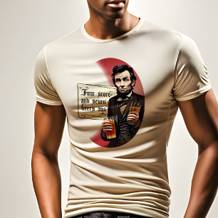 Funny Beer Drinking Abe Lincoln President Party T Shirt