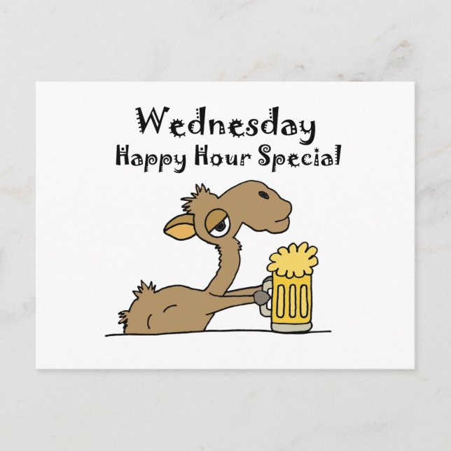 Funny Beer Drinking Camel Vykort (Framsida)