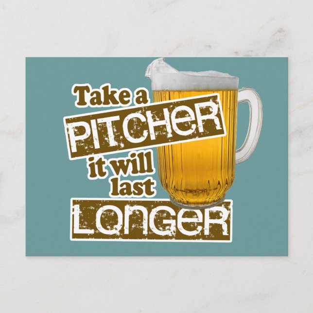 Funny Beer Drinking Parody Vykort (Framsida)