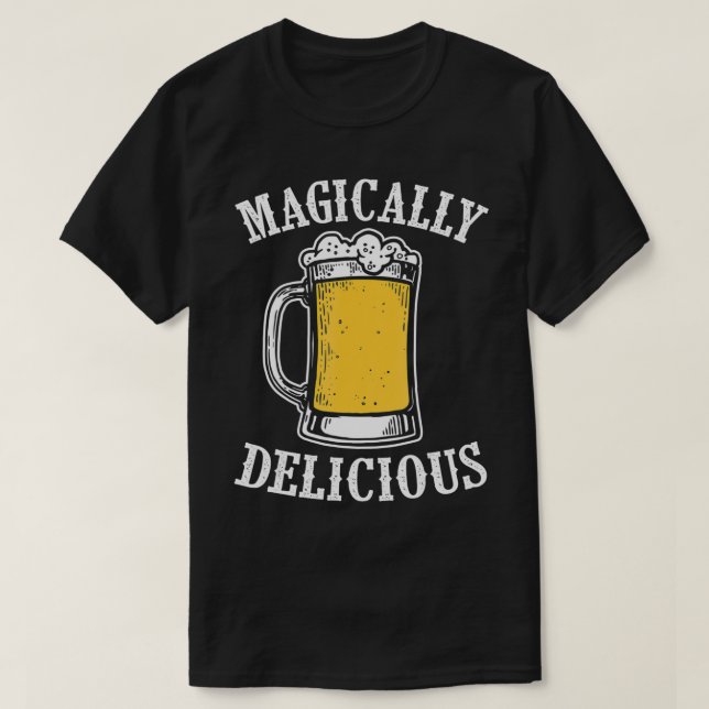 Funny Beer Drinking St patrick's day Magic Del T Shirt (Design framsida)