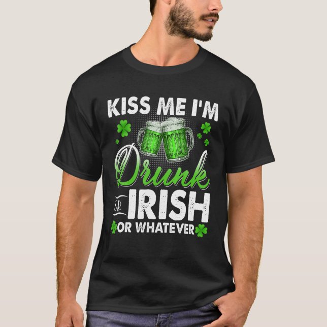 Funny Beer Drunk Irish Lycklig Patrick's Day Lucky T Shirt (Framsida)