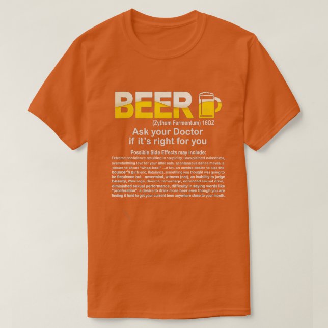 Funny Beer Fråga Doktor om högerna Funny Gift T Shirt (Design framsida)