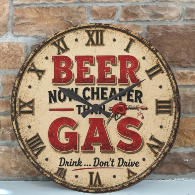 Funny Beer Garage Decor  Stor Klocka (Skapare uppladdad)