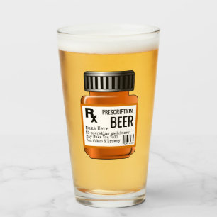 Funny BEER Gift Manar - Prescription Pill Flaska R Glaskopp