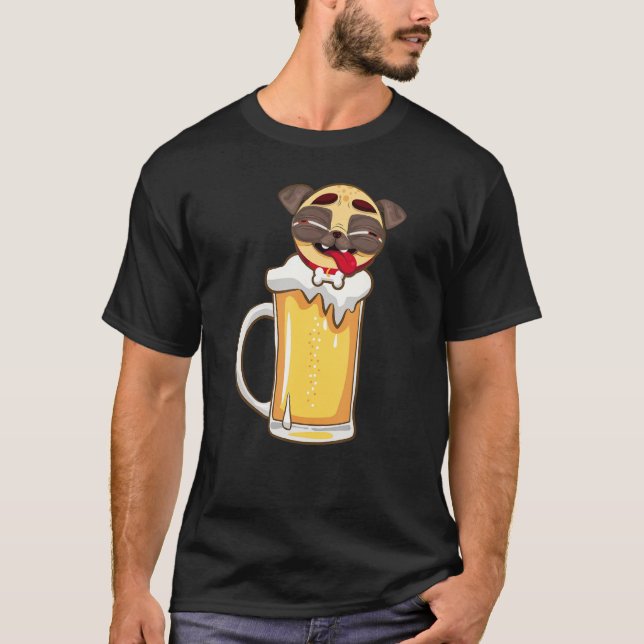 Funny Beer Hundägare Pug Beer Pitcher Drinking Ga T Shirt (Framsida)