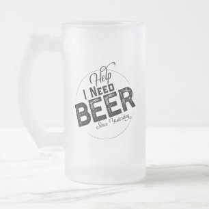 Funny Beer Joke Travel eller Party Frosted Mugg