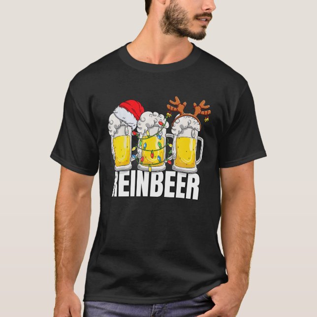 Funny Beer Lover Xmas Christmas Brewdolph The Rein T Shirt (Framsida)
