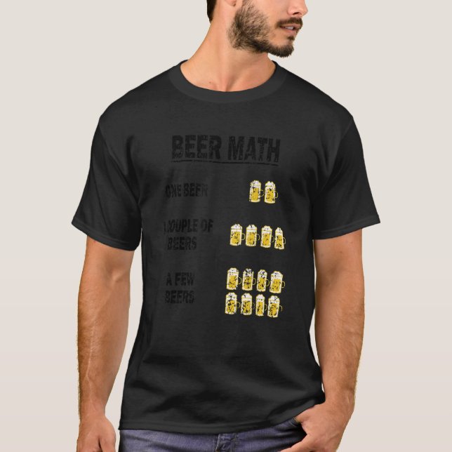 Funny Beer Math T Shirt (Framsida)