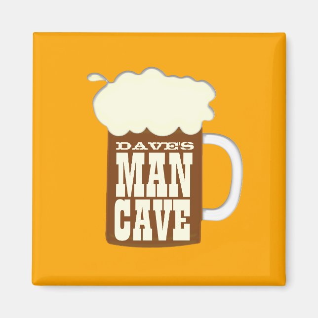 Funny Beer Mugg Man Cave Magnet (Framsidan)