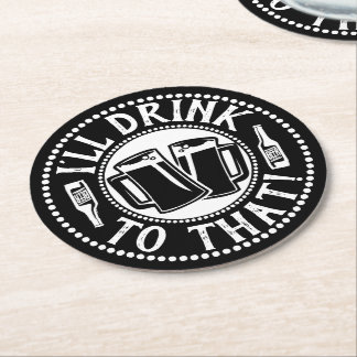 Funny Beer Party | Jag dricker till det Underlägg Papper Rund