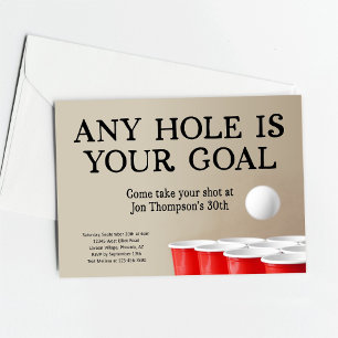 Funny Beer Pong Birthday Bachelor Party Inbjudningar