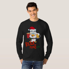 FUNNY BEER PONG Penguin jul T Shirt
