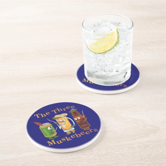 Funny Beer Pun Three Muskebeers Humous Underlägg (Sidan)