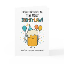 Funny Beer Son-in-Law Card - Birthday Cheers Humor