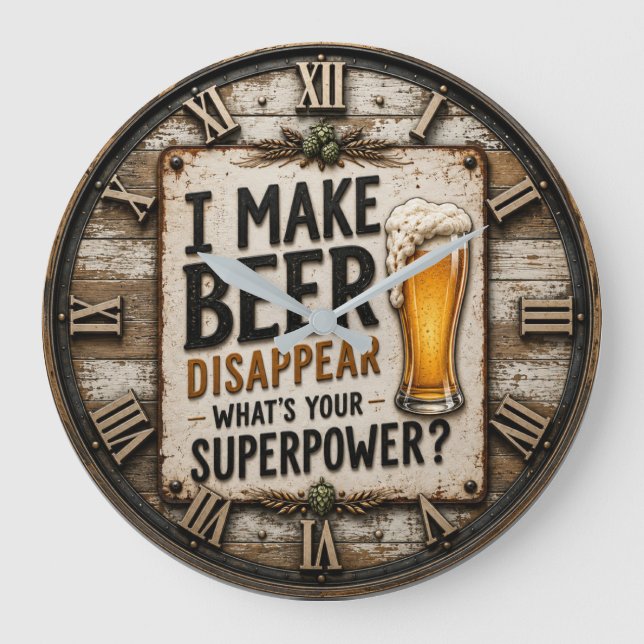 Funny Beer  Stor Klocka (Framsida)