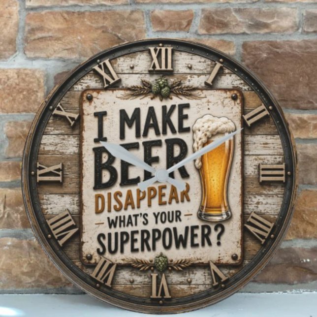 Funny Beer  Stor Klocka (Skapare uppladdad)