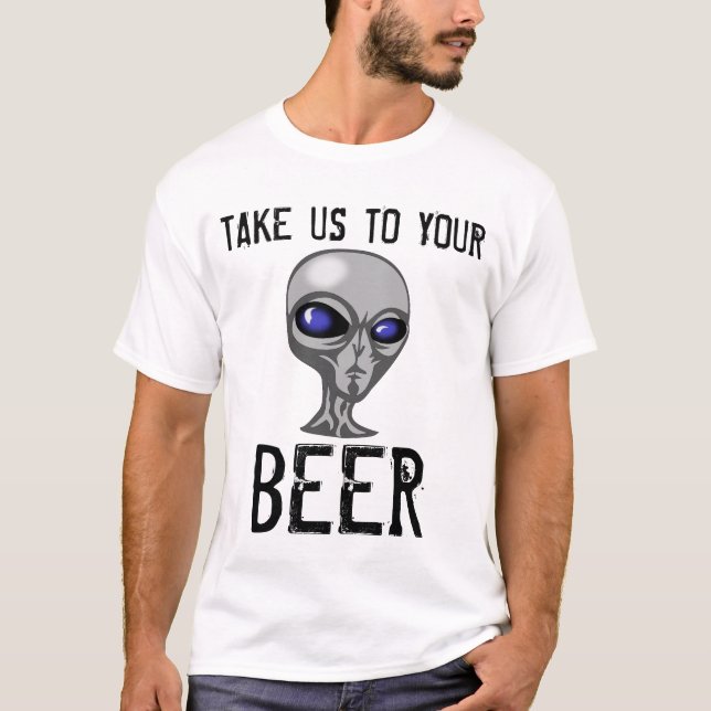 Funny BEER T-shirts, Alien Tröja (Framsida)