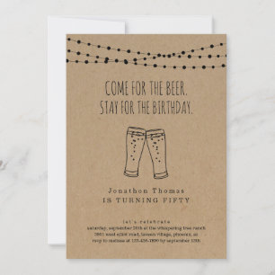 Funny Beer Theme Birthday-inbjudan Inbjudningar