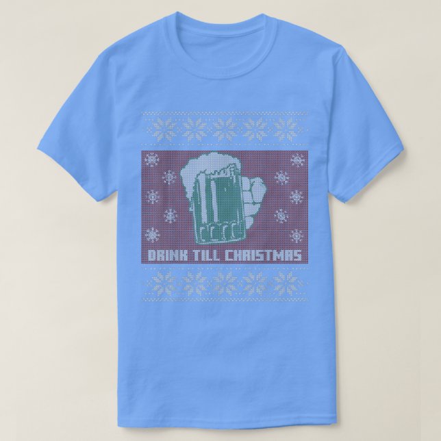 Funny Beer Ugly jul Sweaters T Shirt (Design framsida)