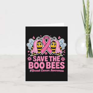 Funny Bees Ghost Boo Breast Cancer Awareness Rosa Kort