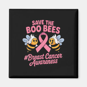 Funny Bees Ghost Boo Breast Cancer Awareness Rosa Magnet
