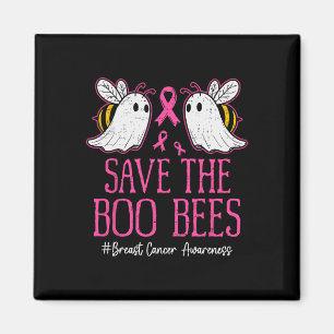 Funny Bees Ghost Boo Breast Cancer Awareness Rosa Magnet