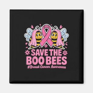 Funny Bees Ghost Boo Breast Cancer Awareness Rosa Magnet
