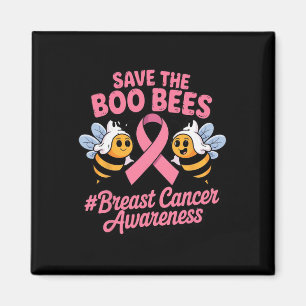 Funny Bees Ghost Boo Breast Cancer Awareness Rosa Magnet