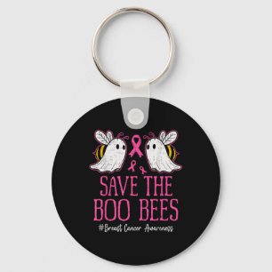 Funny Bees Ghost Boo Breast Cancer Awareness Rosa Nyckelring