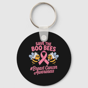 Funny Bees Ghost Boo Breast Cancer Awareness Rosa Nyckelring