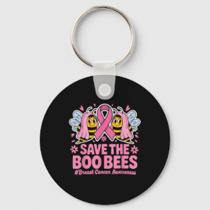 Funny Bees Ghost Boo Breast Cancer Awareness Rosa Nyckelring