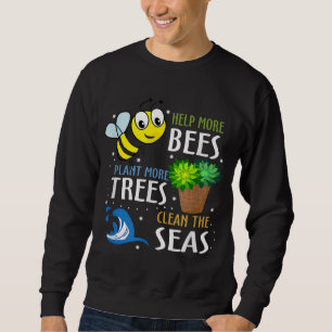 Funny Bees Plant Träd Perfekt gåva till födel Lång Ärmad Tröja