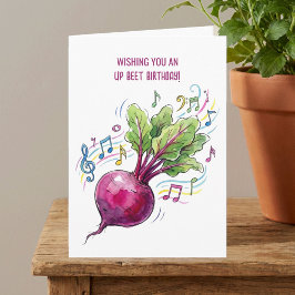 Funny Beetroot Up Beat Personalized Birthday Kort