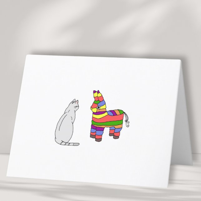Funny behållare för katt och Pinata-blankkort Tack Kort (Skapare uppladdad)