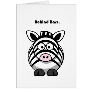 Funny Behind Pub Zebra Cute Animal Tecknad Hälsningskort