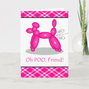 Funny Belated Birthday for Friend, Pudel Fart Kort