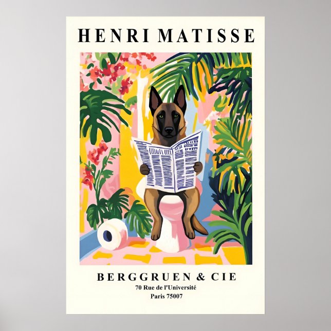 Funny Belgian Malinois Art - Henri Matisse Poster (Framsidan)