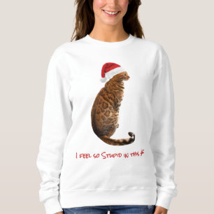 Funny Bengal Cat i julklapp i Santa Hat T Shirt