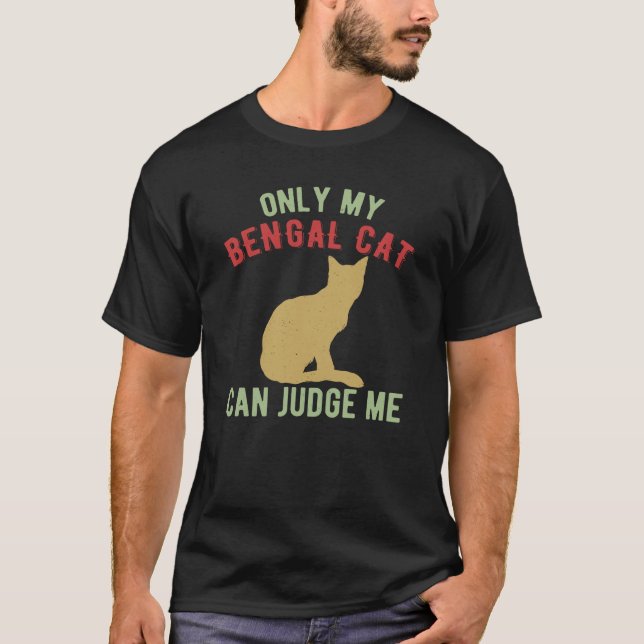 Funny Bengal Cat T Shirt (Framsida)