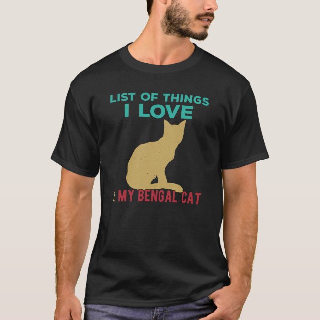 Funny Bengal Cat T Shirt (Framsida)