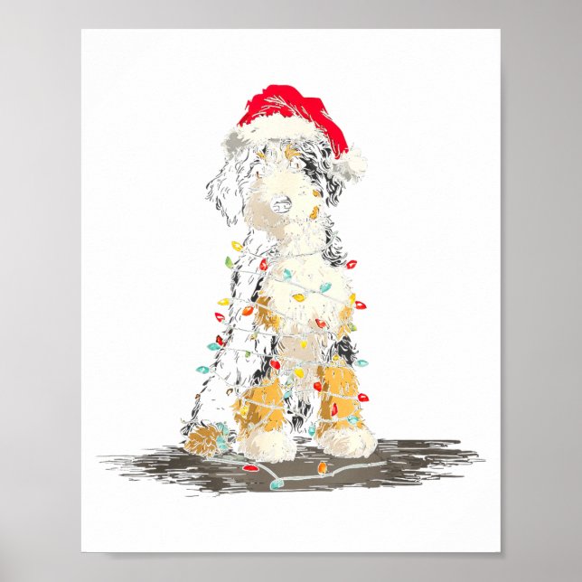 Funny Bernedoodle Christmas Graphics Dog Lights Lo Poster (Framsidan)