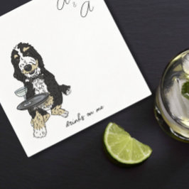 Funny Bernedoodle Cocktail Pappersservett