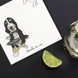 Funny Bernedoodle Cocktail Pappersservett