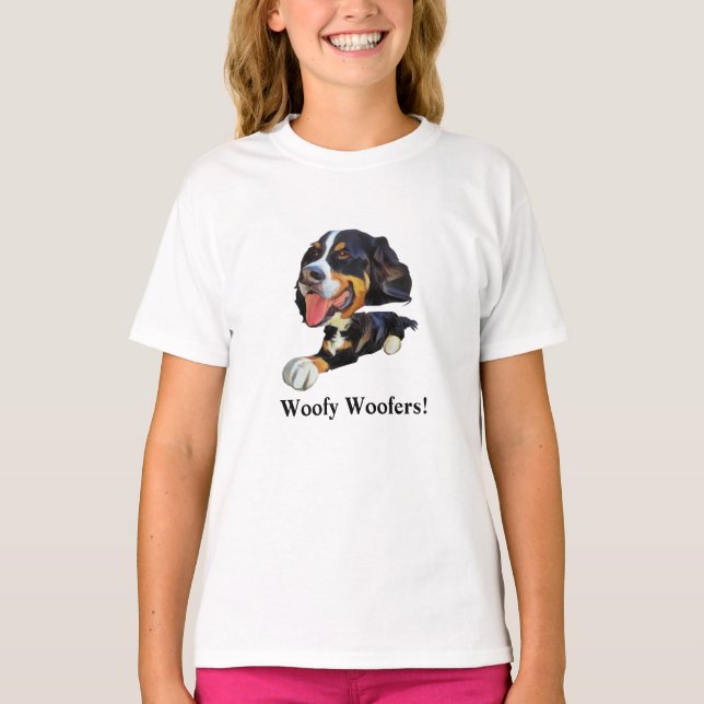 Funny Bernese Mountain Hund Girls T-Shirt (Framsida)
