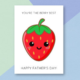 Funny Berry Best Pappa Strawberry Fars dag Card Kort