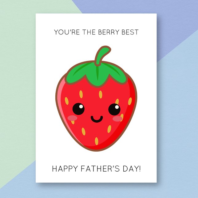 Funny Berry Best Pappa Strawberry Fars dag Card Kort (Skapare uppladdad)