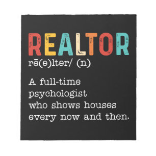 Funny beskrivning av Realtor-jobbet Gods Agent Anteckningsblock