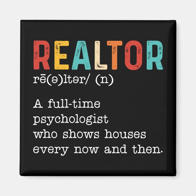 Funny beskrivning av Realtor-jobbet Gods Agent Magnet (Framsidan)