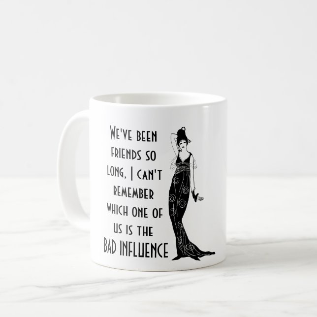 Funny Best Friend BAD INFLUENCE Quote Humor Gift Kaffemugg (Framsida vänster)