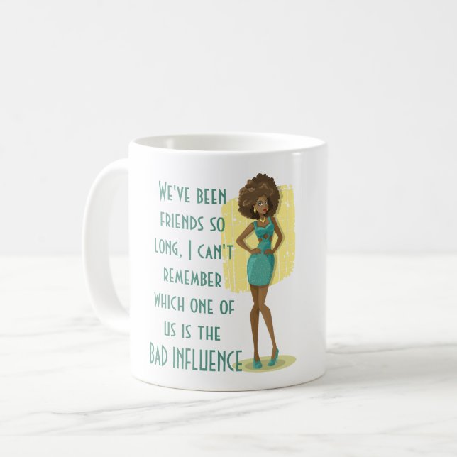 Funny Best Friend BAD INFLUENCE Quote Humor Gift Kaffemugg (Framsida vänster)